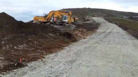 Obra de acceso a la zona del parque eólico del Oribio