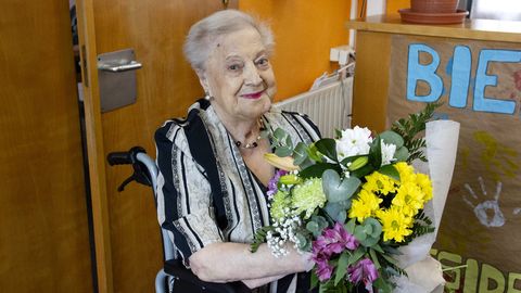Diamantina Rodríguez en el homenaje que recibió por su 100 cumpleaños