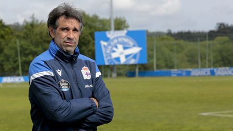 Juan Carlos Valerón, en la ciudad deportiva de Abegondo