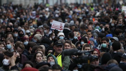 Manifestación de apoyo a Navalni en Moscú