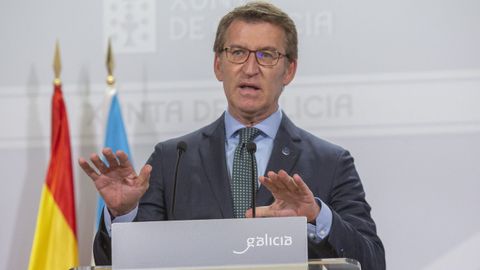 Alberto Núñez Feijoo, tras el Consello de la Xunta, en una imagen de archivo