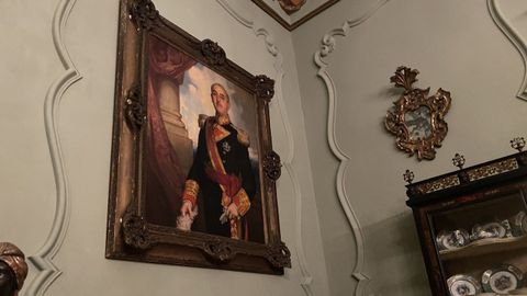 Cuadro de Franco en el interior del pazo de Meirás