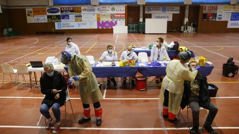 Cribado en el pabellón de San Tomé en Cambados