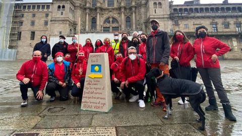 Pontevedra 2021, que de manera simbólica se celebró en Santiago, en la plaza del Obradoiro