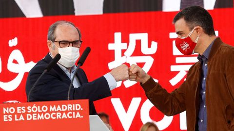 Ángel Gabilondo estuvo arropado por Pedro Sánchez en el mitin de este domingo en Getafe