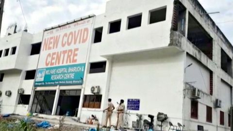 Imagen del hospital de la india que ha sufrido un incendio