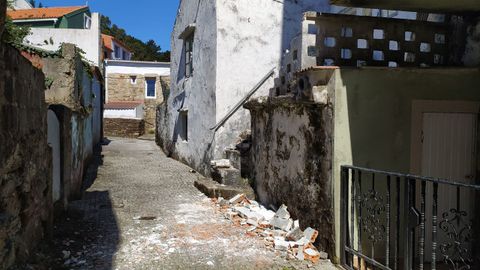 Así quedo la zona en la que se produjo el desprendimiento en Camariñas