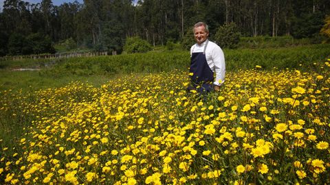 El chef Pepe Vieira, en la finca que en unas semanas será el gran huerto de su restaurante