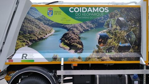 Los laterales del nuevo camión están decorados con imágenes representativas del geoparque
