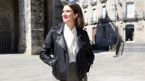 Silvia Jato fotografiada esta semana junto a la catedral de Lugo