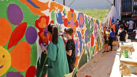Mural en el IES O Couto