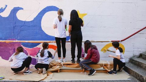 Mural en el IES O Couto