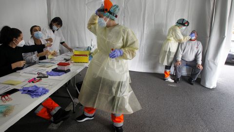 Cribado realizado este jueves en Vilanova, uno de los dos municipios del área sanitaria en nivel máximo de restricciones covid