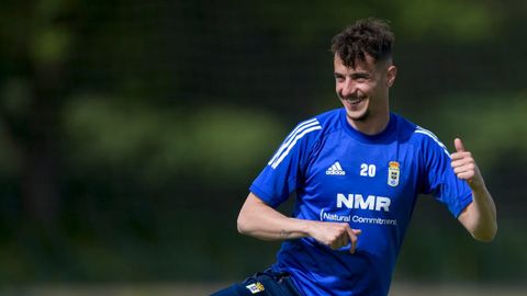 Sergio Tejera, durante el entrenamiento de hoy en El Requexón