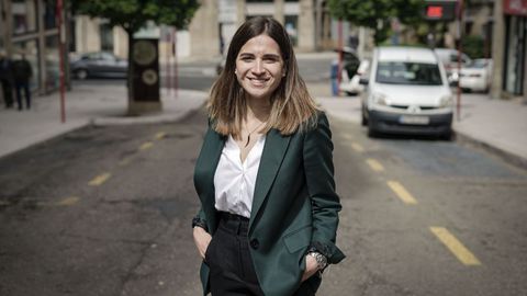 Sara Arias, en las inmediaciones de su despacho