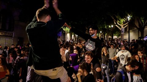 Celebración junto al Passeig de Lluis Companys de Barcelona