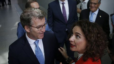 Feijoo y Montero durante un acto en el año 2019