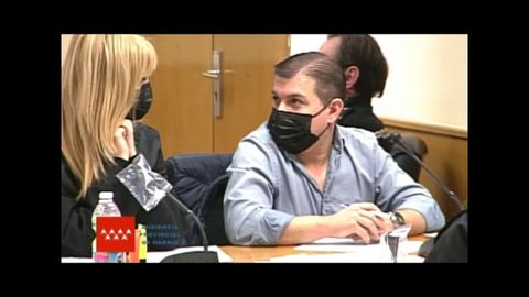 Captura de video del acusado Csar Romn, el Rey del Cachopo, mientras comparece en una nueva sesin de su juicio por el asesinato de Heidi Paz, este jueves, en la Audiencia Provincial de Madrid