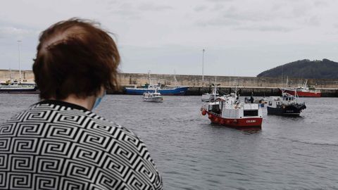 La protesta de la bajura en el puerto de Celeiro, en Viveiro