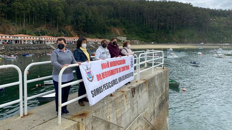 Mariscadoras en la protesta en Cedeira