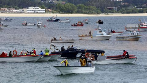 Otra escena de la protesta en Ribeira