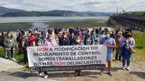 La protesta de mariscadoras en Lourizán