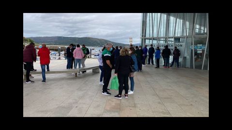 La protesta en la lonja de Fisterra
