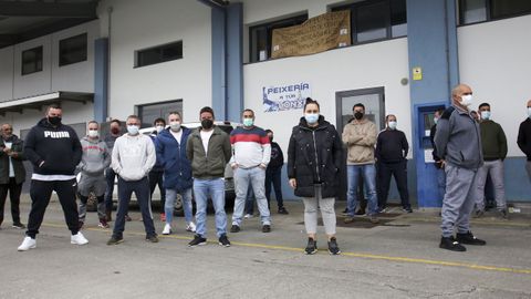 Otro momento de la protesta en Ferrol