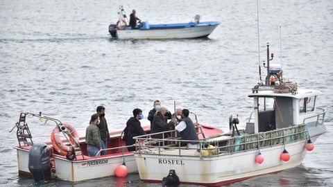 Otra escena de la protesta en el puerto de A Coruña
