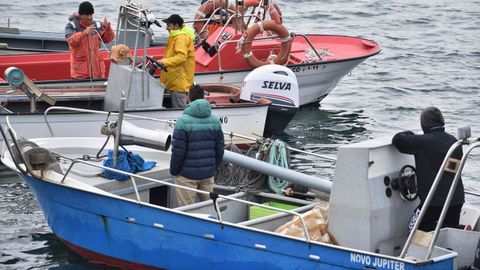 La protesta en el puerto de A Coruña