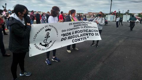La protesta en A Pobra do Caramiñal