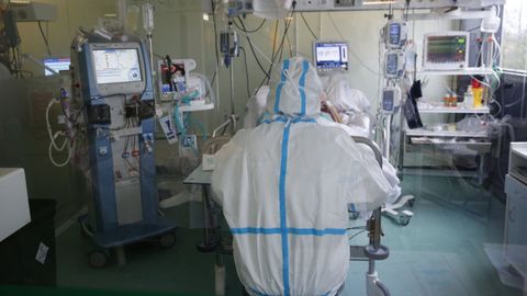 La unidad de reanimación del Chop, hace tres meses, cuando atendía a pacientes covid