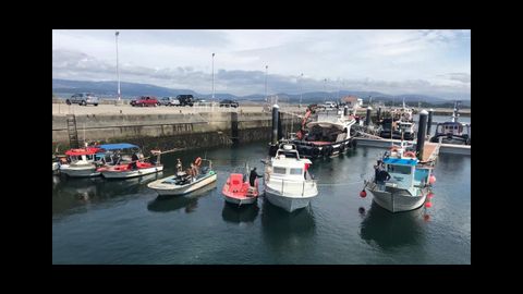 Barcos en la protesta de Vilaxoán