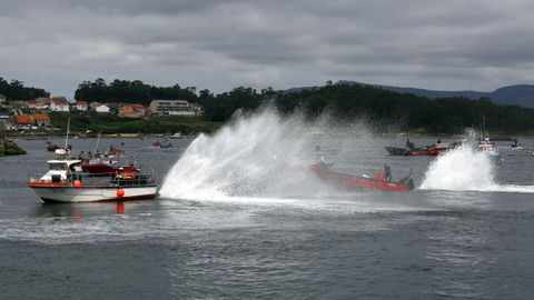 Barcos en la protesta de A Illa de Arousa