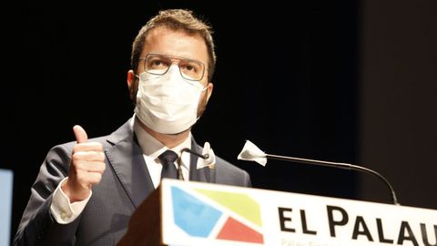 Pere Aragonès, este viernes en un acto en Tarragona