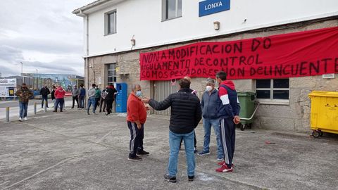 La protesta en la cofradía de Corme