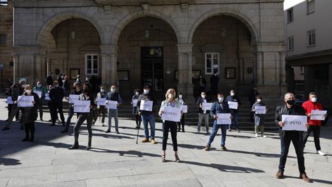 Concentración de protesta de los trabajadores del Concello de Ourense