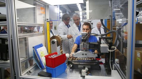 Foto de archivo de Aludec, en O Campiño, con motivo de la visita del entonces conselleiro de Industria