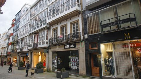 Antiguo comercio Melias en la calle Real de Ferrol