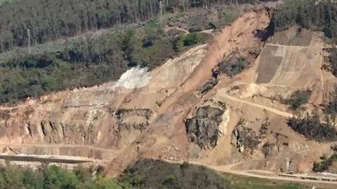 Imagen de la zona afectada por el argayo de Salas