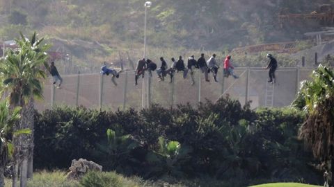 Inmigrantes en la valle de Melilla en el año 2018