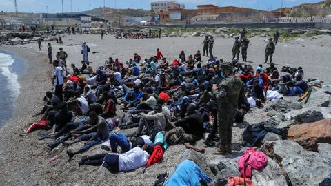 Inmigrantes llegados por mar a Ceuta