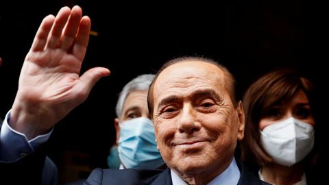 Silvio Berlusconi, el pasado 9 de febrero durante las negociaciones para formar Gobierno en Italia