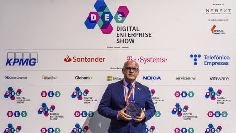José Manuel Baltar, tras recoger el premio en Madrid