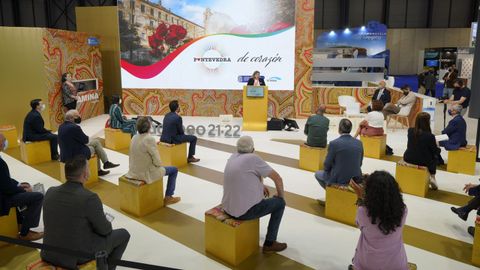 La concejala de Turismo y Promoción Económica, Yoya Blanco, durante su intervención en la feria