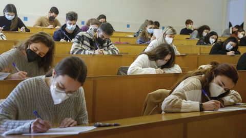 Examen presencial el pasado mes de enero en Xornalismo, en Santiago