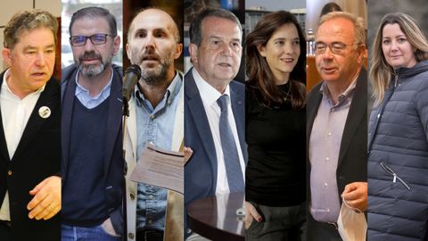 Miguel Fernández Lores, Angel Mato, Gonzalo Pérez Jácome, Abel Caballero, Inés Rey, Xosé Bugallo y Lara Méndez