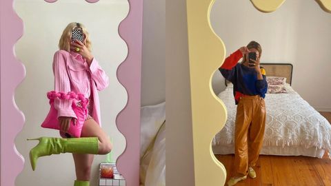 Las instagramers Maxine Wylde y Mafalda Patricio con sus espejos de colores