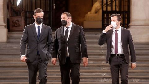 Oriol Junquera, durante la toma de posesión de Aragonès el lunes