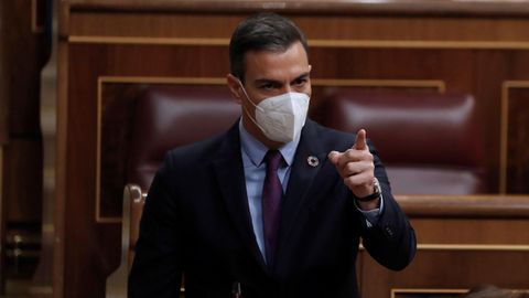 Pedro Sánchez, en el Congreso durante una sesión de control al Gobierno